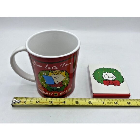 Peanuts Lot Sally Christmas Mug 14oz & Snoopy Notepad Dear Santa I’ve Been Nice - Picture 13 of 16
